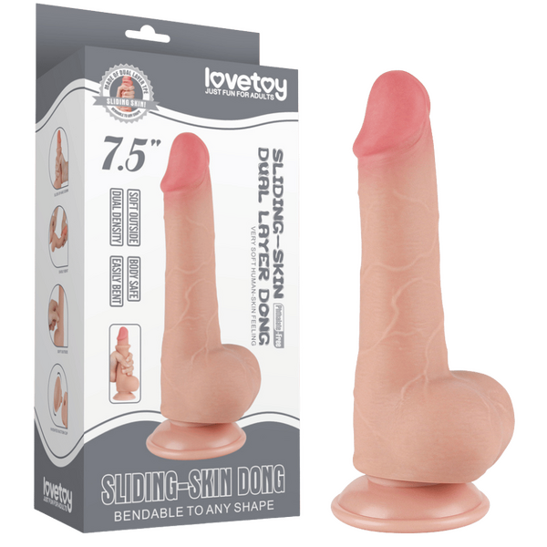 Dual Layer Sliding Skin Realistic Dildo - 7.5 Inch Length Default Title > Dildos > Realistic Dildos