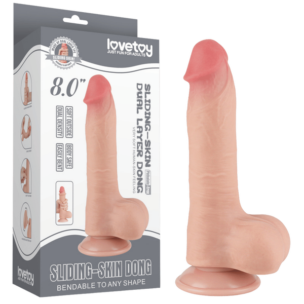 Lovetoy Sliding Easy Bend – 8 Inch Realistic Dual-Layer Dildo Default Title > Dildos > Realistic Dildos