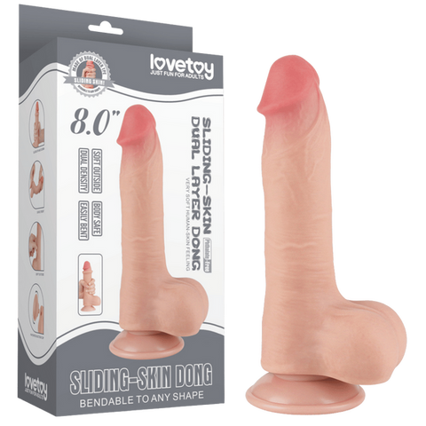 Lovetoy Sliding Easy Bend – 8 Inch Realistic Dual-Layer Dildo Default Title > Dildos > Realistic Dildos
