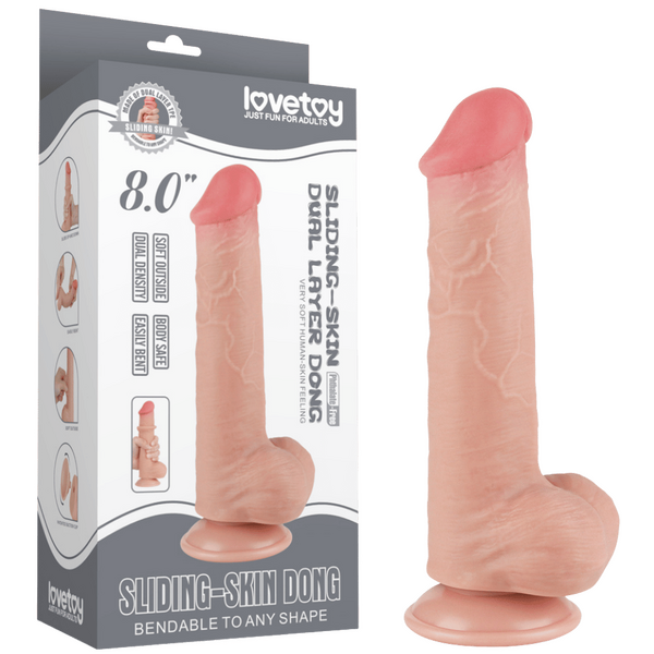 Dual Layer Sliding Skin Dildo - 8 Inch Realistic Dual Density Core Default Title > Dildos > Realistic Dildos