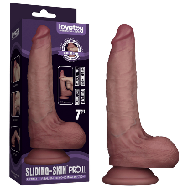 Sliding Skin Pro Ii Series - Dual Layer 7 Inch Silicone Dong Default Title > Dildos > Realistic Dildos
