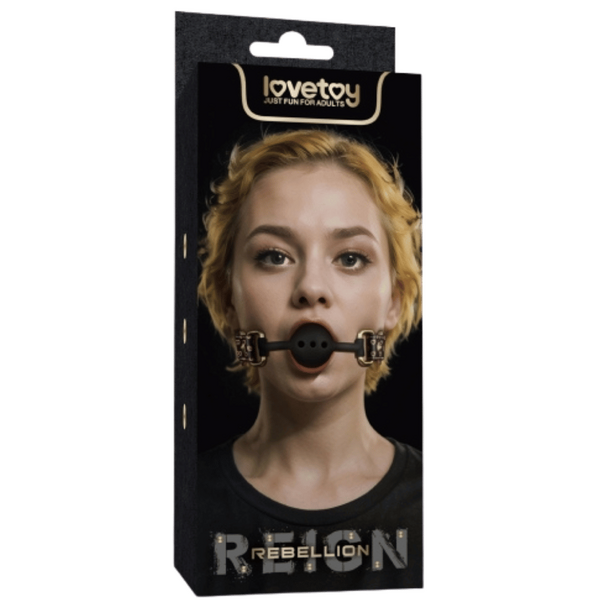 Rebellion Reign Ball Gag – Luxury Faux Leather Ball Gag with Antique Bronze Spikes > Bondage Gear > Gags and Bits