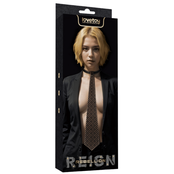 Rebellion Reign Tie Collar – Durable PU Material Accessory One Size > Bondage Gear > Collars & Leashes