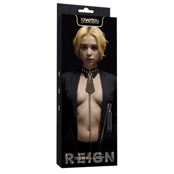 Rebellion Reign Collar with Leash – Luxury PU Leather Bondage Accessory One Size > Bondage Gear > Collars & Leashes