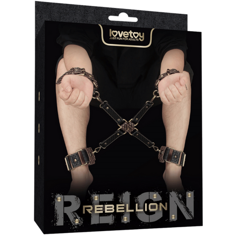 Rebellion Reign Hogtie Set – Bronze Spiked Handcuffs and Ankle Cuffs Restraint Set > Bondage Gear > Restraints