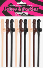Lovetoy Pack of 9 Willy Straws – Drinking Straws Set Flesh, Brown, Black > Novelties > Party Supplies