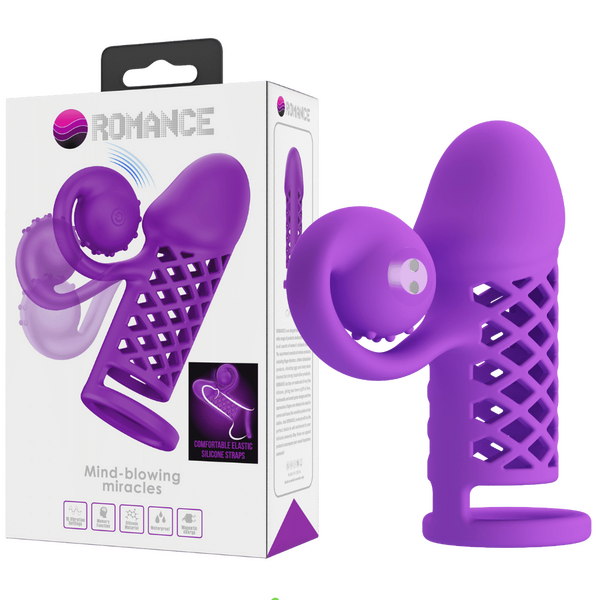 Harden Mind Blowing Miracles – Silicone Penis Sleeve with Vibrations and Ball Strap One Size > Sex Toys For Men > Penis Sleeves