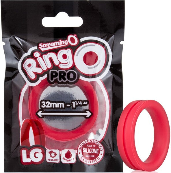 RingO Pro LG – Body-Safe Silicone Stretchy 1.25 Inch Penis Ring Red > Cock Ring > Single