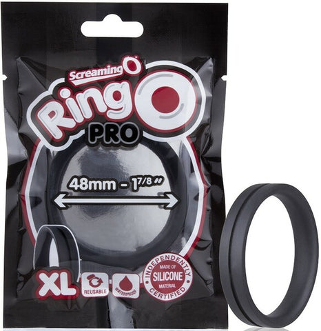 RingO Pro XL – Body-Safe Stretchy Penis Ring With Wider Band for Comfort Black > Cock Ring > Single