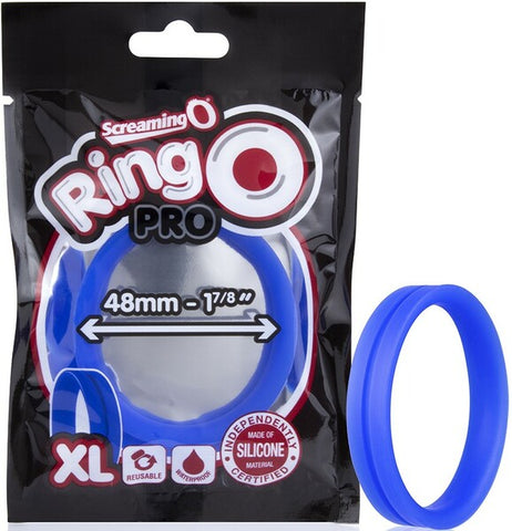 RingO Pro XL – Body-Safe Stretchy Penis Ring With Wider Band for Comfort Blue > Cock Ring > Single