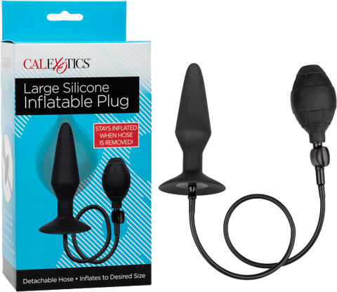 CalExotics Medium Silicone Inflatable Plug – Inflatable Anal Plug with Detachable Hose Black Large > Anal Range > Tunnel and Stretchers