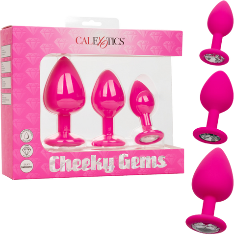 Cheeky Gems – Anal Training Kit with Three Graduated Anal Plugs Pink > Anal Range > Butt Plug Kits