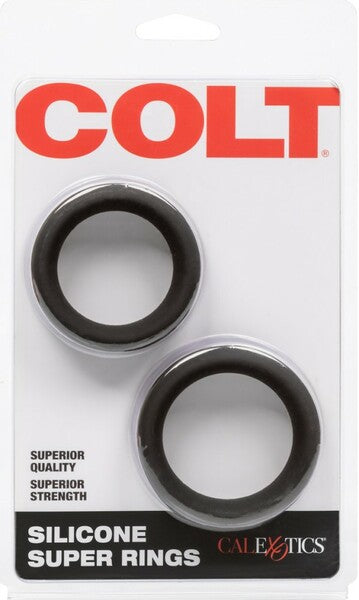 Colt Silicone Super Rings – Durable Stretchy Erection Enhancers Set of Two Rings Black > Cock Ring > Sets