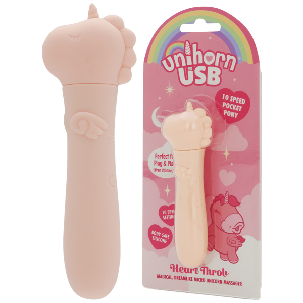 Unihorn Heart Throb (Pink) – Compact USB Rechargeable Bullet Vibrator with 10 Speeds Pink > Sex Toys For Ladies > Clitoral Vibrators and Stimulators