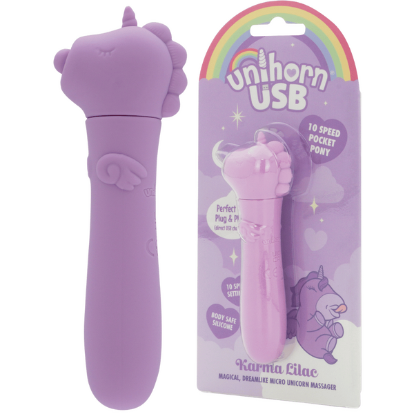 Unihorn Karma Lilac – USB Rechargeable Silicone Bullet Vibrator with 10 Speeds Purple > Vibrators > Ladies > Clitoral Vibrators and Stimulators