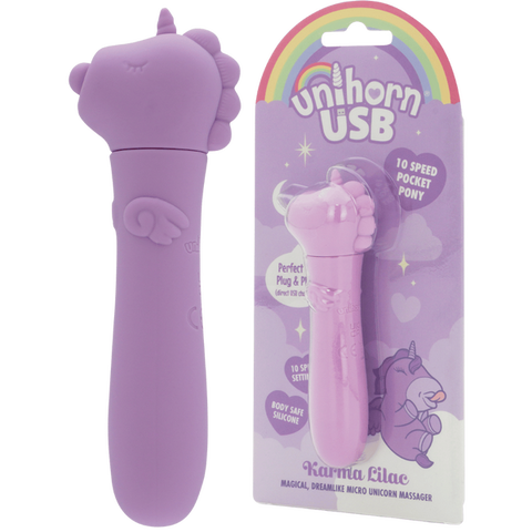 Unihorn Karma Lilac – USB Rechargeable Silicone Bullet Vibrator with 10 Speeds Purple > Vibrators > Ladies > Clitoral Vibrators and Stimulators