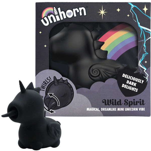 Wild Spirit The Lashing Tongue One – Mini Unicorn Vibrator with 10 Speeds and Motions Black > Vibrators > Ladies > Clitoral Vibrators and Stimulators