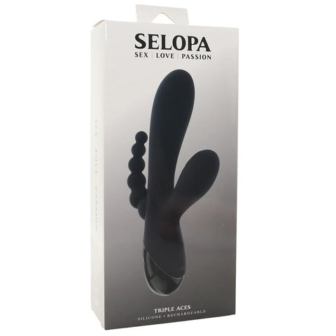 Selopa Triple Aces – USB Rechargeable Triple Stimulator Vibrator 19.7 cm > Vibrators > Ladies > Rabbit Multi