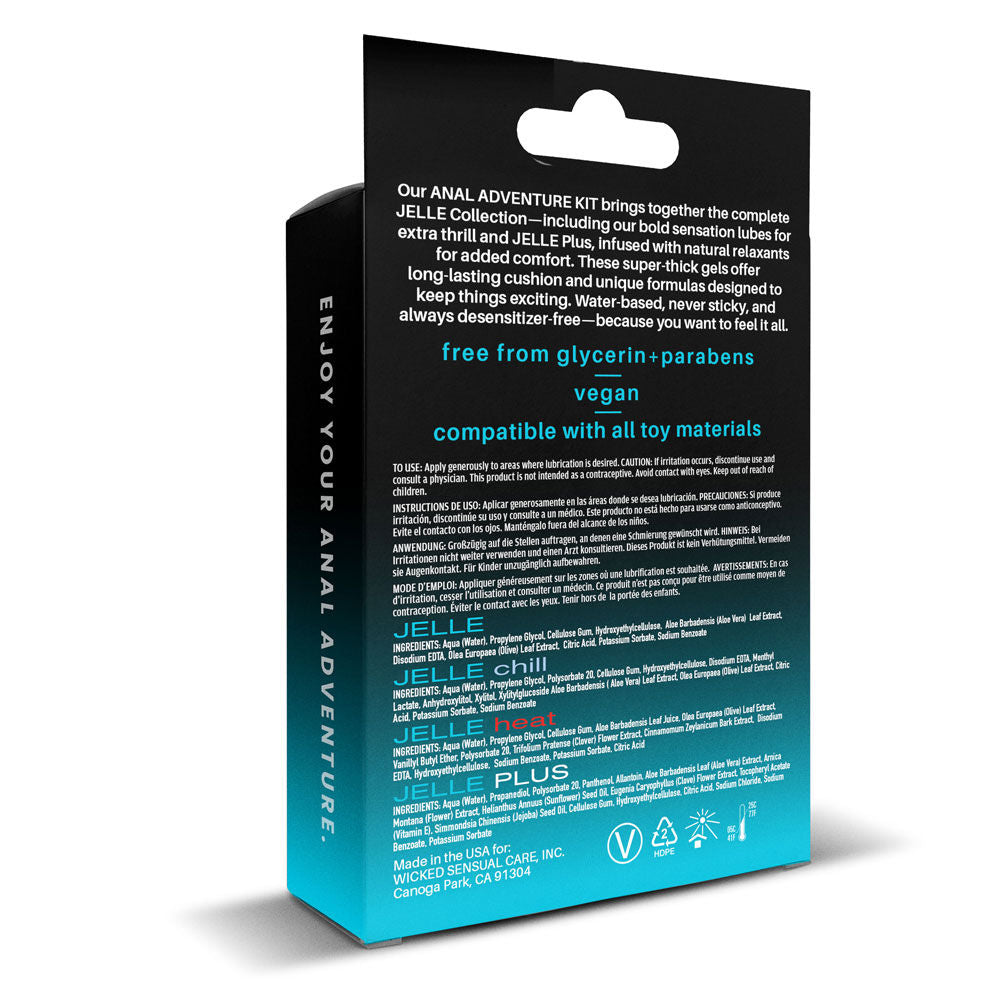 Wicked Anal Adventure Kit – Water-Based Anal Lubes and Gel Set 4x 1oz tubes Default Title > Lube > Water Based
