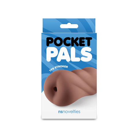 NS Novelties Pocket Pals (Brown) – Body-Safe Anal Stroker Strokers - Manual