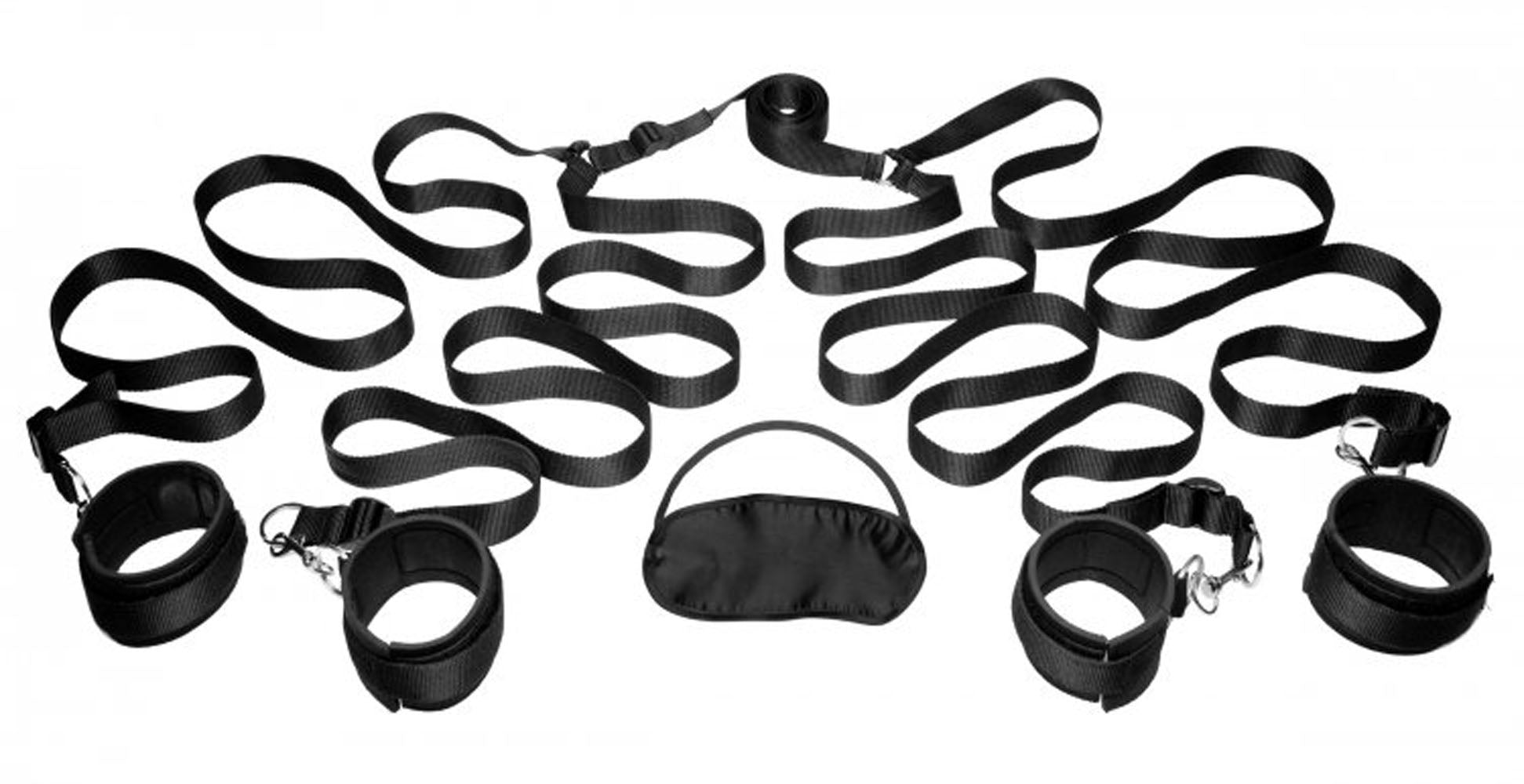Adjustable Bedroom Restraint Kit Black Black > Bondage Gear > Bed Restraints