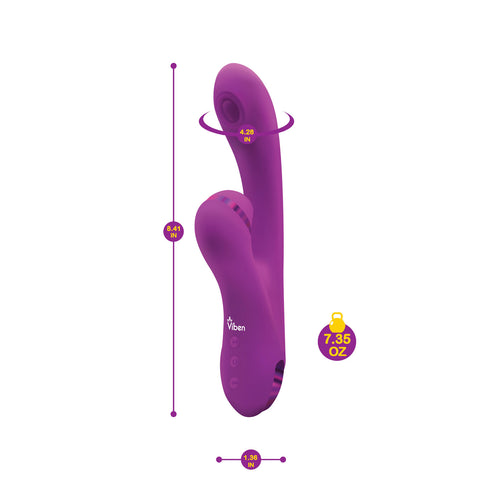 Viben Dazzle Rechargeable Thumping Rabbit in Berry VIBRATORS-RABBIT