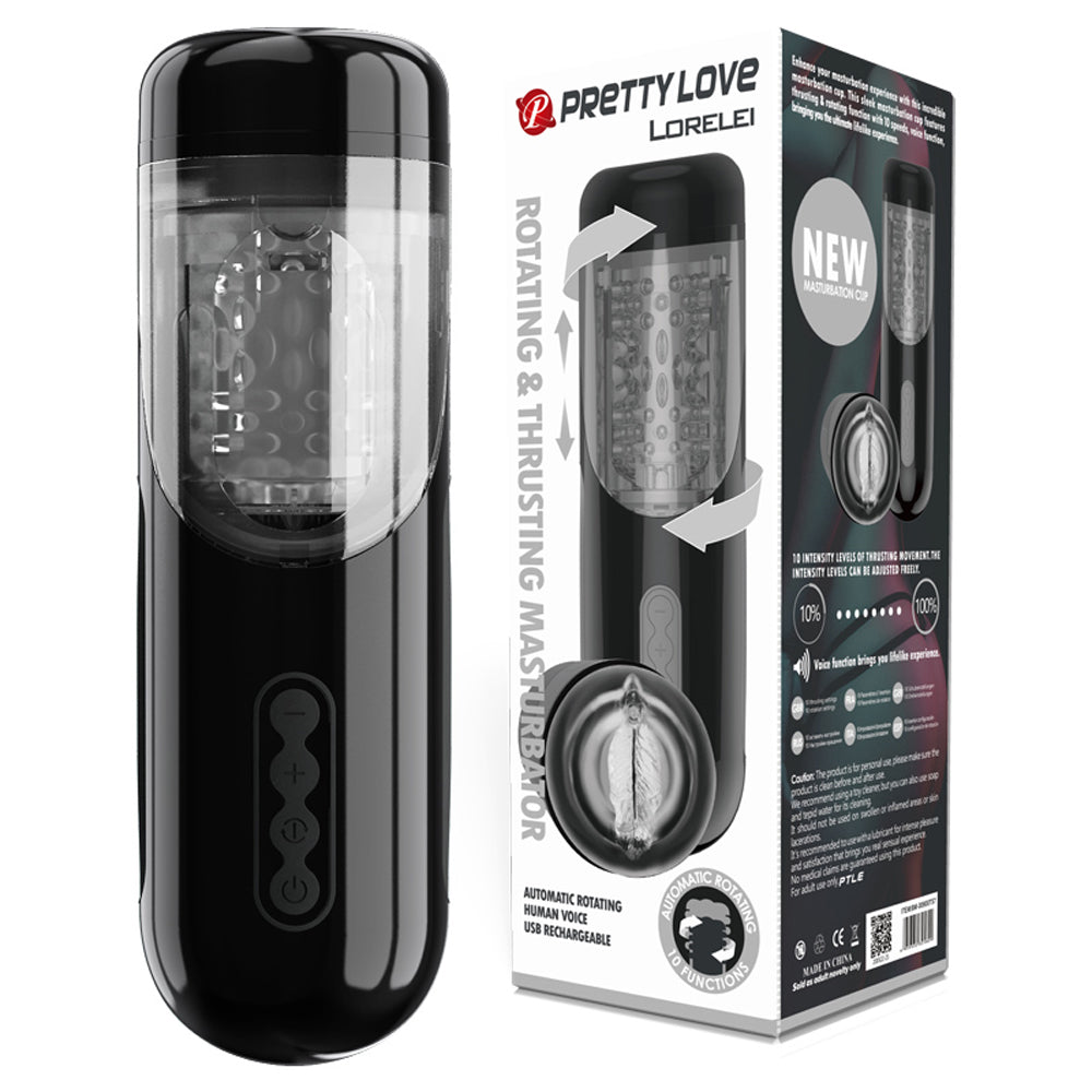 Pretty Love Lorelei – Rotating and Thrusting Male Masturbator with 10 Speeds One Size > Sex Toys For Men > Masturbators > Vibrating