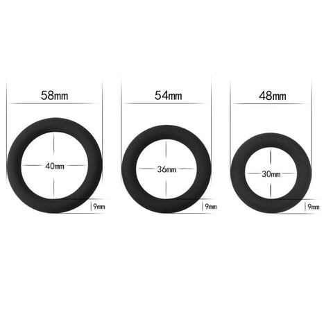 Power Plus Soft Silicone Snug Ring Set of 3 Cock Rings for Enhanced Intimacy COCK RING Set