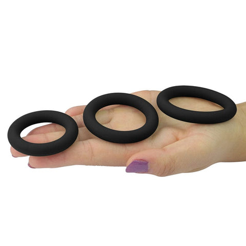 Power Plus Soft Silicone Snug Ring Set of 3 Cock Rings for Enhanced Intimacy COCK RING Set