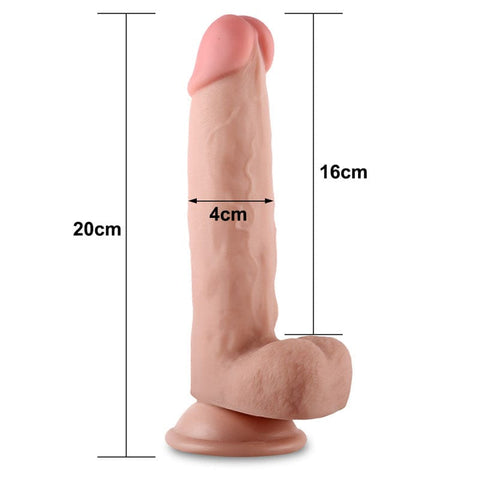 Sliding Skin Dual Layer Dong 19 Centimeter Flexible Skin Adult Toy Dongs Realistic