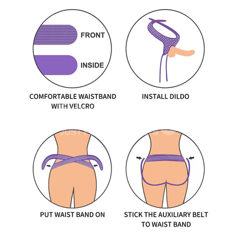 Easy Strap On Harness Polka Dot Purple STRAP-ONS