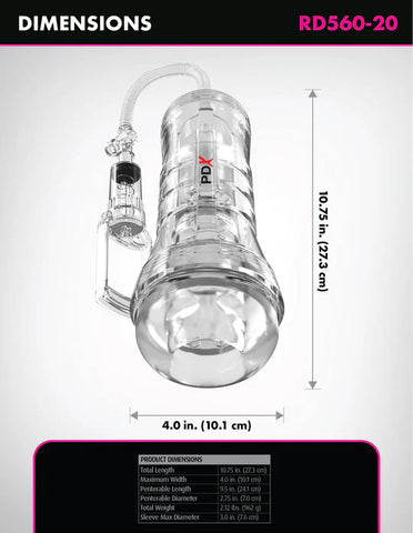 Pdx Elite Viewtube Vac XXL (Clear) – See-Through Ez-Grip Pump Stroker > Sex Toys For Men > Masturbators > Manual