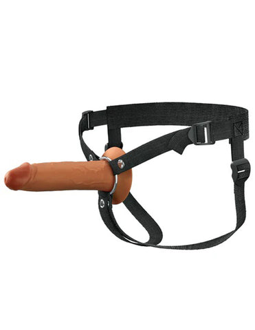 FX Elite 7 Inch Silicone Hollow Strap On in Tan Brown STRAP-ONS