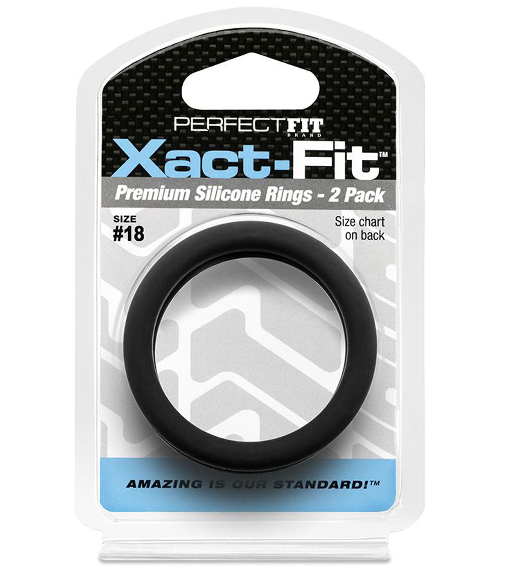 Xact-Fit Precision Fit Male Rings 2-Pack – Comfortable Stretch Cock Rings Black > Cock Ring > Sets