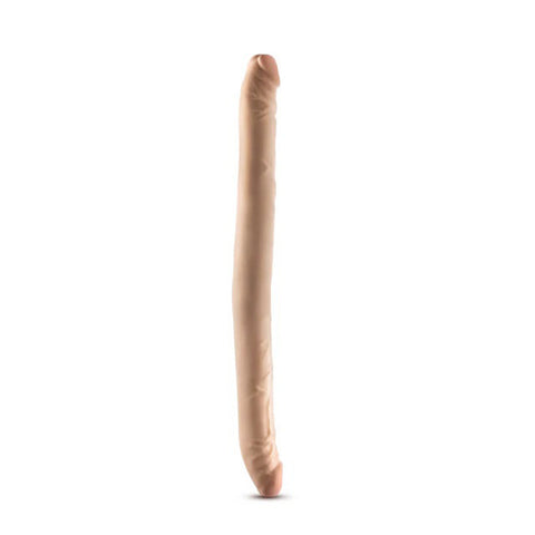 Dr Skin Plus 16.5 Inch Posable Double Dong 42 Centimeter Dual Ended Dildo Beige Double Dongs