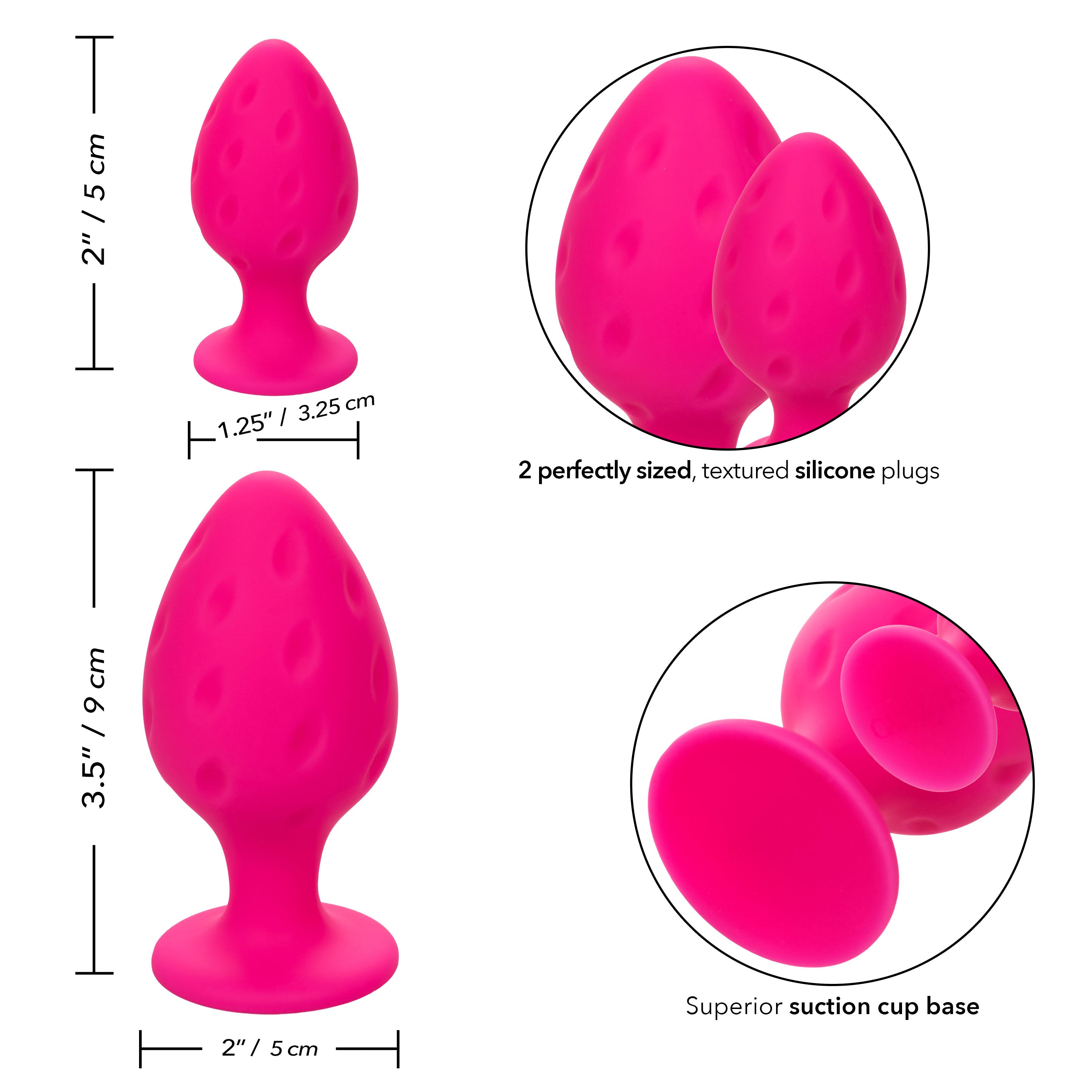 Cheeky Butt Plug Duo (Pink) – Playful Butt Plug Set Secondary image