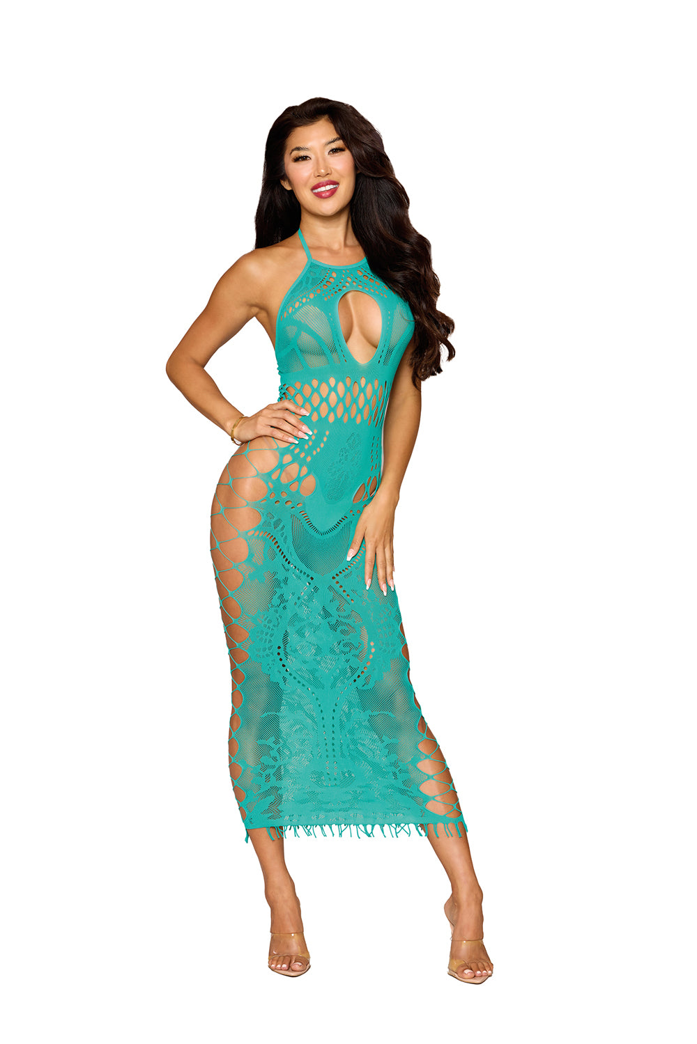 Dreamgirl Body Stocking Gown Agate Teal One Size Bodystocking