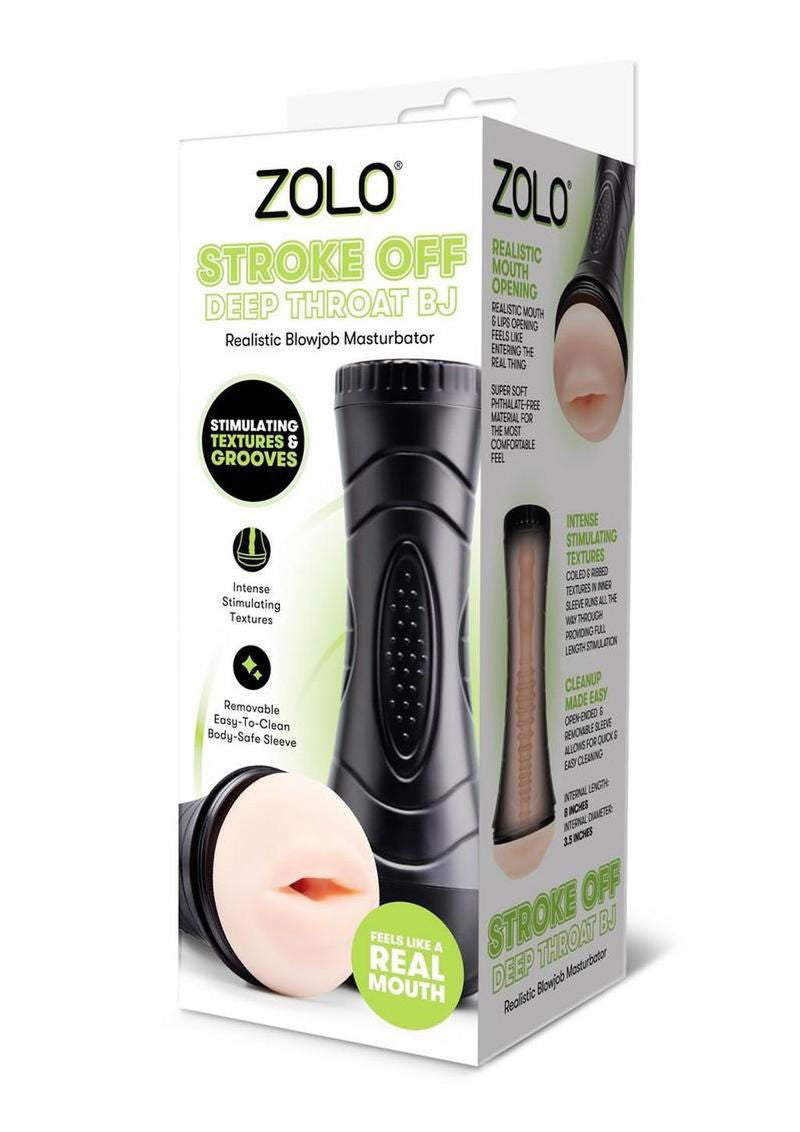 Zolo Deepthroat BJ – Textured Sleeve Male Masturbator Beige > Sex Toys For Men > Masturbators > Manual Main image