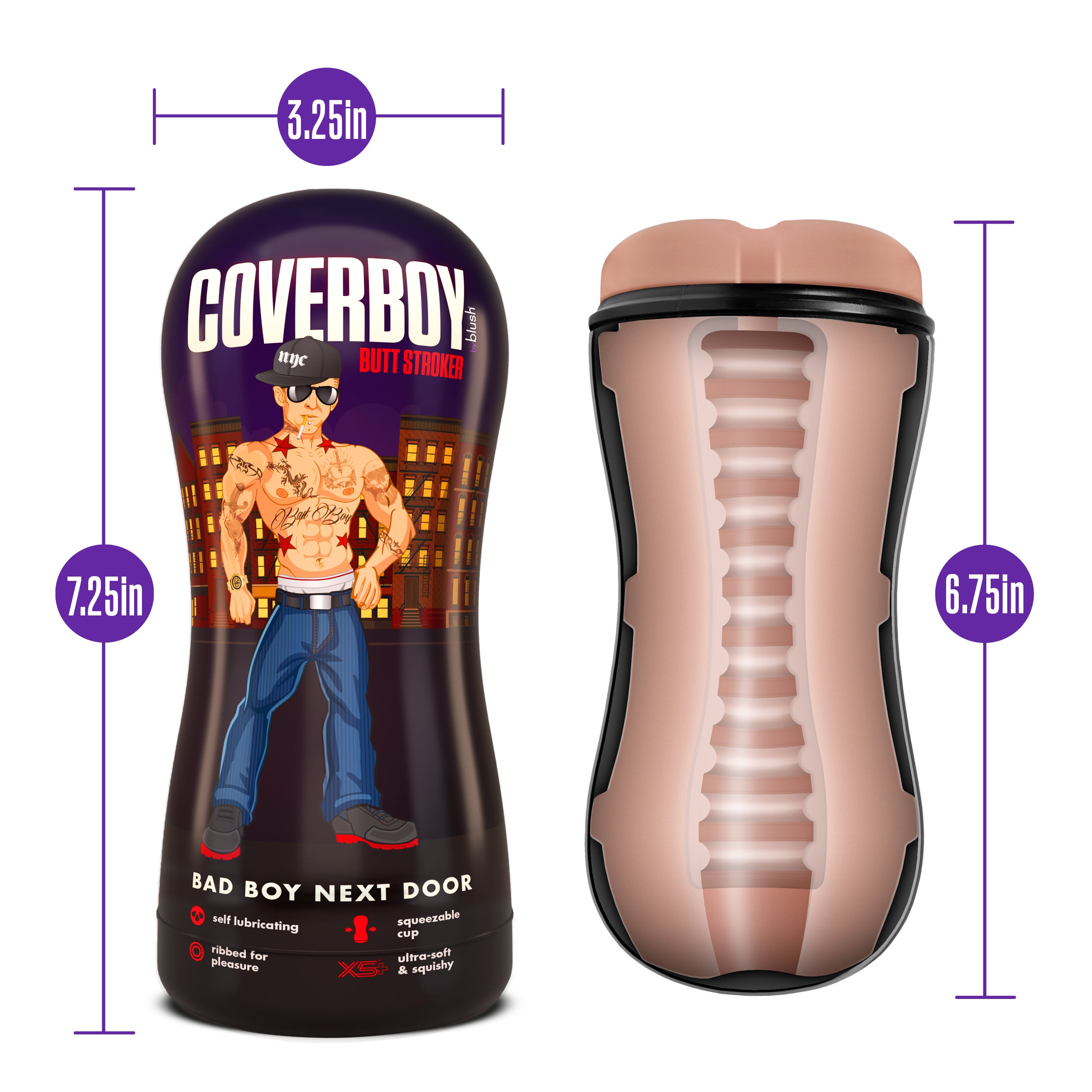 Loverboy Bad Boy Next Door Pocket Stroker for Ultimate Pleasure Strokers - Manual