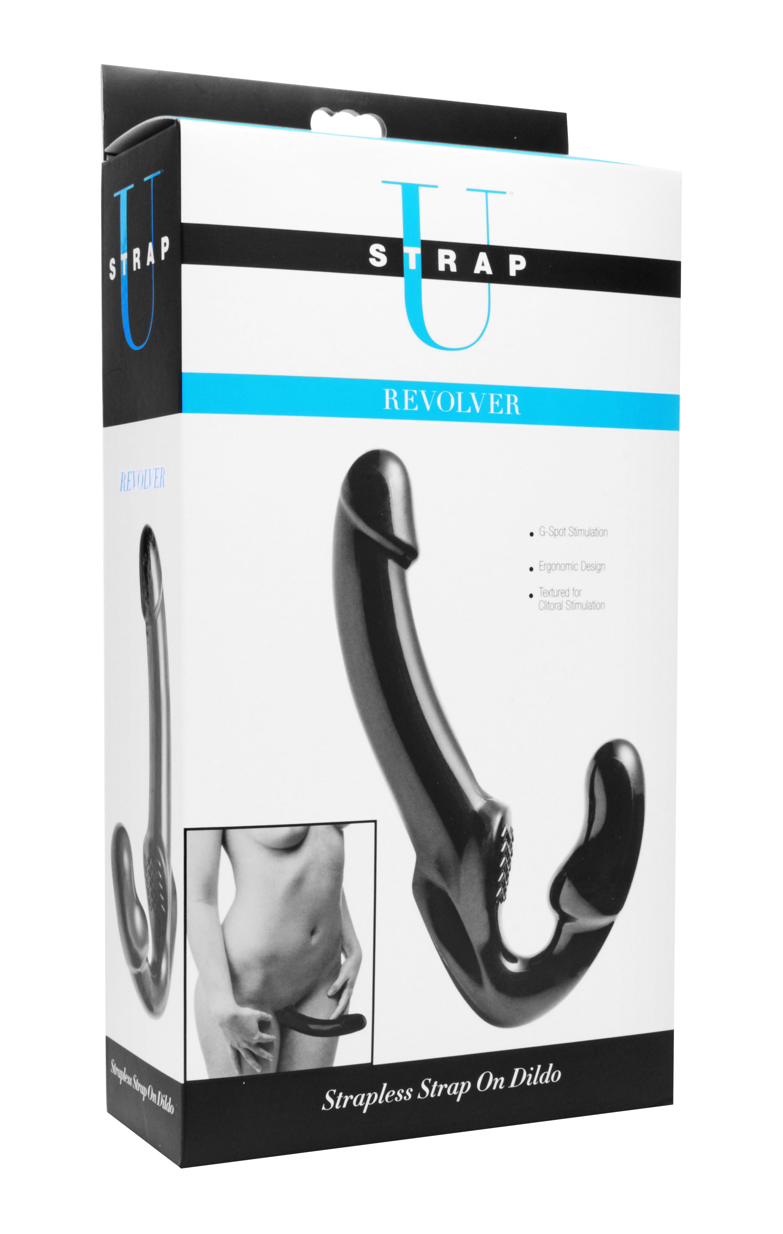 Xr Revolver Strapless Strap On G Spot Dildo Silicone Black > Realistic Dildos and Vibes > Strapless Strap Ons