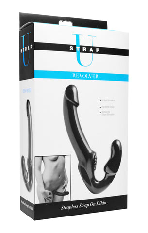 Xr Revolver Strapless Strap On G Spot Dildo Silicone Black > Realistic Dildos and Vibes > Strapless Strap Ons