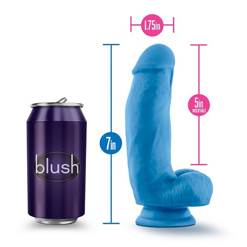 Neo Elite 7 Inch Silicone Dual Density Cock With Balls Neon Blue Secondary image