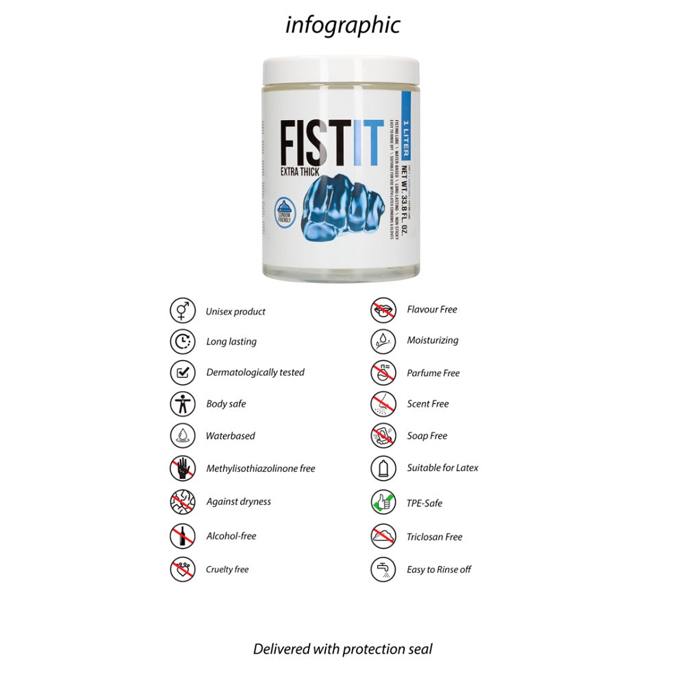 Pharmquests Fist-It Extra Thick – Thick Water-Based Lubricant 1000ml Tub > Lube > Fisting