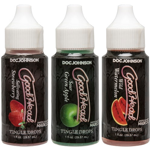 Goodhead Tingle Drops Strawberry Apple Watermelon 3 Piece Set 29ml ea Default Title > Lube > Oral Gels & Sprays