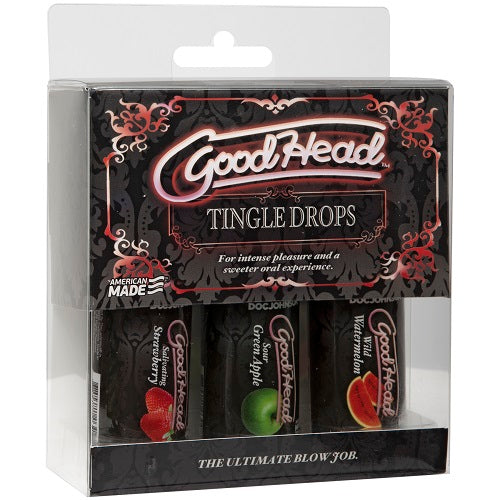 Goodhead Tingle Drops Strawberry Apple Watermelon 3 Piece Set 29ml ea > Lube > Oral Gels & Sprays
