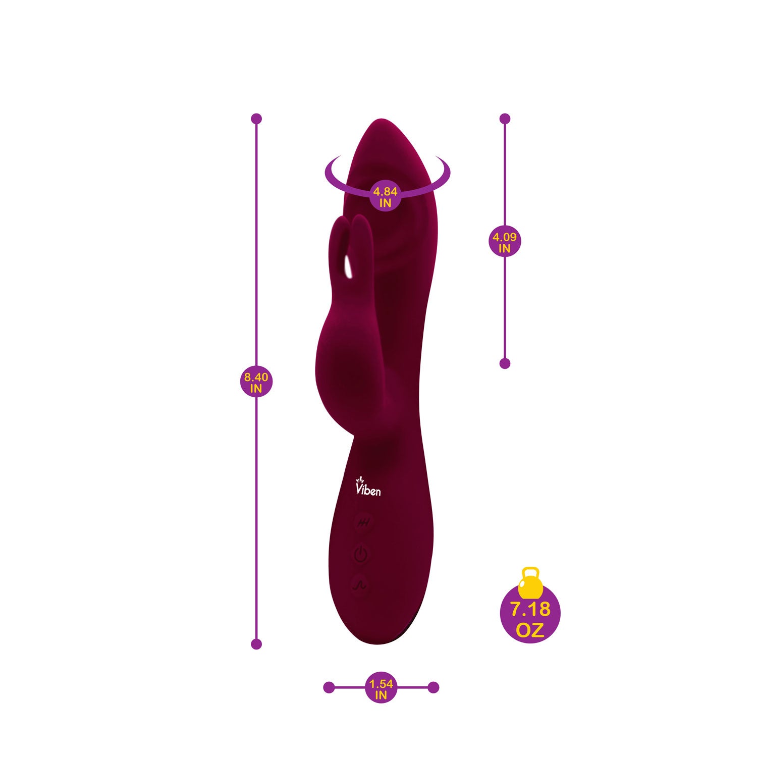 Viben Pzazz Rechargeable Thumping Rabbit Ruby VIBRATORS-RABBIT