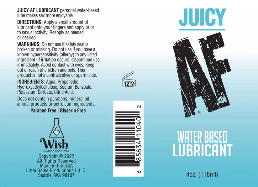 Juicy Af Water-Based Lubricant 118 ml Water Based Lube
