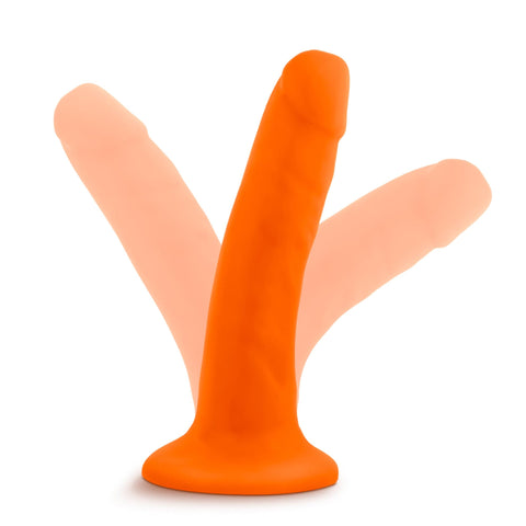 Neo Dual Density Cock 6 Inch Neon Orange Vibrator DONGS