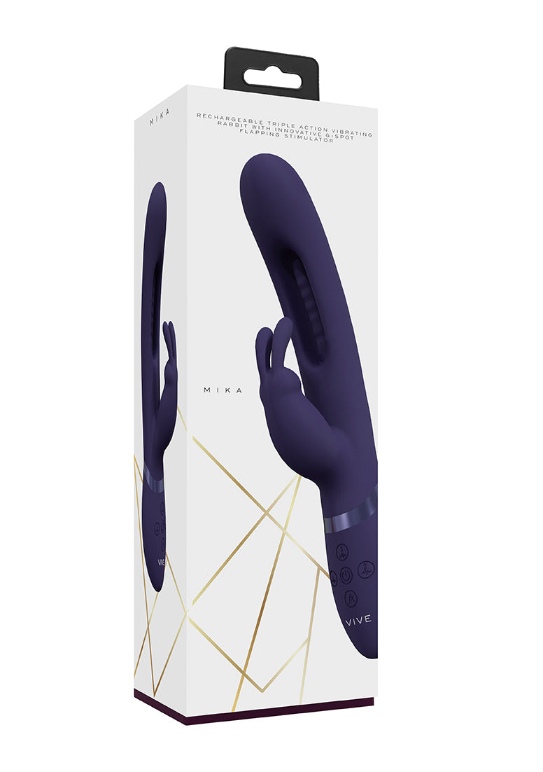 Vive Mika 9.13 Inch Flapping Tongue Rabbit Vibrator | Deep Purple 3 Motors Purple > Vibrators > Ladies > Rabbit
