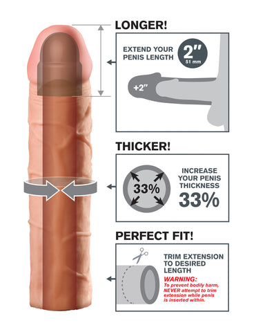 Fantasy X-Tensions Perfect 2 Inch Extension Penis Extension Sleeve SLEEVES